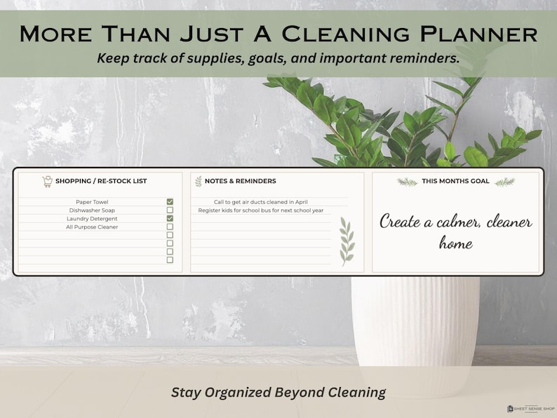 Cleaning Planner for Google Sheets, Digital Home Cleaning and Maintenance Tracker, Household Chore and Cleaning Schedule Spreadsheet