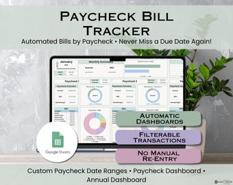 Gehaltsabrechnungs-Tracker-Tabelle, Google Sheets Ausgabenplaner, digitale Budgetplanung nach Zahltag (Vorlage)