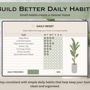 Cleaning Planner for Google Sheets, Digital Home Cleaning and Maintenance Tracker, Household Chore and Cleaning Schedule Spreadsheet