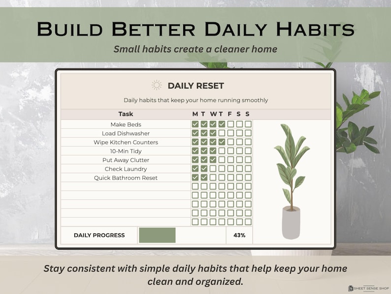 Cleaning Planner for Google Sheets, Digital Home Cleaning and Maintenance Tracker, Household Chore and Cleaning Schedule Spreadsheet