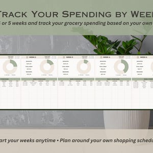 Grocery Planner for Google Sheets, Grocery Shopping List, Digital Grocery Planner, Spending Tracker Template, Grocery Budget Spreadsheet