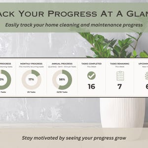 Cleaning Planner for Google Sheets, Digital Home Cleaning and Maintenance Tracker, Household Chore and Cleaning Schedule Spreadsheet