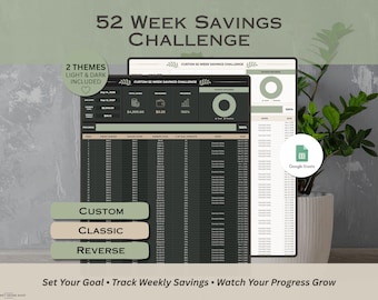 52 Week Savings Challenge for Google Sheets: Personal Savings Tracker