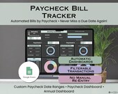 Paycheck Bill Spreadsheet, Monthly Bill Tracker, Bi-weekly Budget Planner, Google Sheets Budgeting Template, Annual Income and Expenses