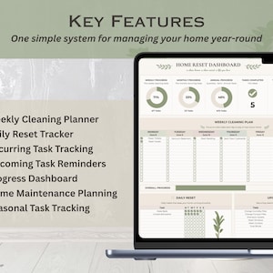 Cleaning Planner for Google Sheets, Digital Home Cleaning and Maintenance Tracker, Household Chore and Cleaning Schedule Spreadsheet