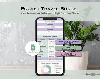 Googleスプレッドシートの旅行予算プランナー、モバイル向け休暇予算トラッカー
