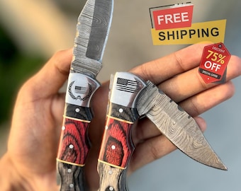 Handgemaakt damast zakmes aangepaste bruidsjonkers cadeau verjaardagscadeau voor hem vader echtgenoot gepersonaliseerd cadeau voor mannen kerstcadeaus voor hem