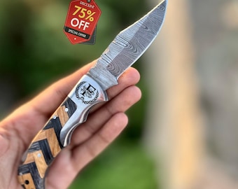 Handgemaakt damast zakmes aangepaste bruidsjonkers cadeau verjaardagscadeau voor hem vader echtgenoot gepersonaliseerd cadeau voor mannen kerstcadeaus voor hem