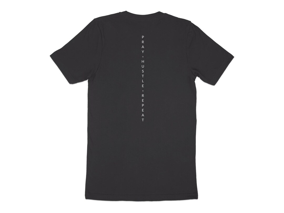 Pray Hustle Repeat Shirt | White Font Christian T-shirt | Faith Graphic ...