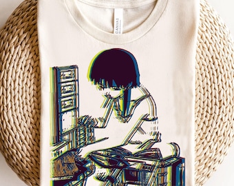 Serial Experiments Lain Tシャツ：サイバーパンクアニメグラフィックT
