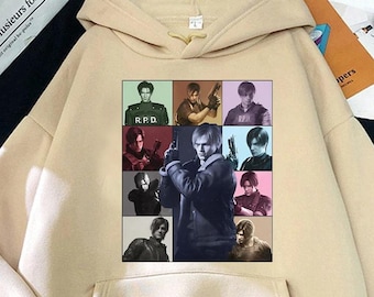 Leon Kennedy Hoodie, Retro Resident Evil Graphic, Gamer Gift