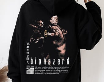 Leon Kennedy Hoodie, Resident Evil Graphic, Gamer Gift