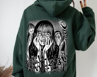 Tomie Horror Anime Hoodie, Gothic Manga Sweatshirt