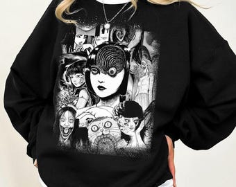 Tomie Horror Manga Sweatshirt, 90s Gothic Anime