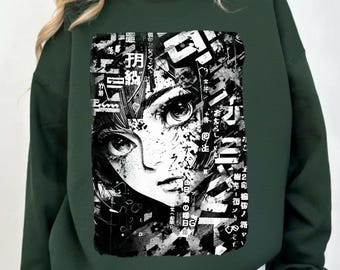 Tomie Horror Manga Sweatshirt, 90s Gothic Anime Sweater