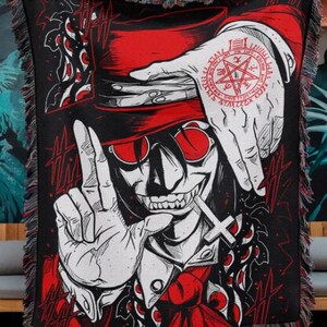 Hellsing Anime Woven Blanket, Seras Victoria Waifu Throw, Gothic Vampire Manga Blanket, Dark Anime Decor, Otaku Gift Idea