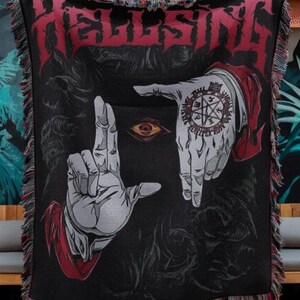 Hellsing Anime Woven Blanket, Seras Victoria Waifu Throw, Gothic Vampire Manga Blanket, Dark Anime Decor, Otaku Gift Idea