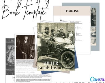 Family History Book Template: Genealogy Keepsake | Canva, US Letter, A4, Digital Download