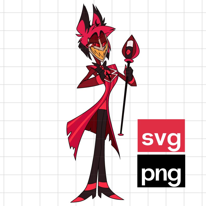 Hazbin Hotel Alastor SVG PNG File - Radio Demon Hotel Color Version ...