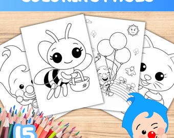 15 Plim plim abejita chiquitita Coloring Pages | Digital Coloring Book | Plim circus payaso Fans | chiquitita | Kids Birthday Activity