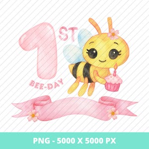 1st Bee Birthday, Archivo digital Abejita Chiquitita Plim Plim, camisas, stickers, PNG Abejita Chiquitita Birthday watercolor