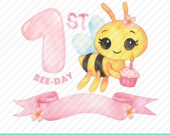 1st Bee Birthday, Archivo digital Abejita Chiquitita Plim Plim, camisas, stickers, PNG Abejita Chiquitita Birthday watercolor