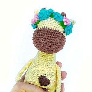 Grazioso schema all&#39;uncinetto per una giraffa – Amigurumi Safari Animal PDF – Peluche facile per principianti – Download digitale