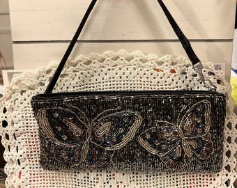 Liz Claiborne hand beaded evening wristlet