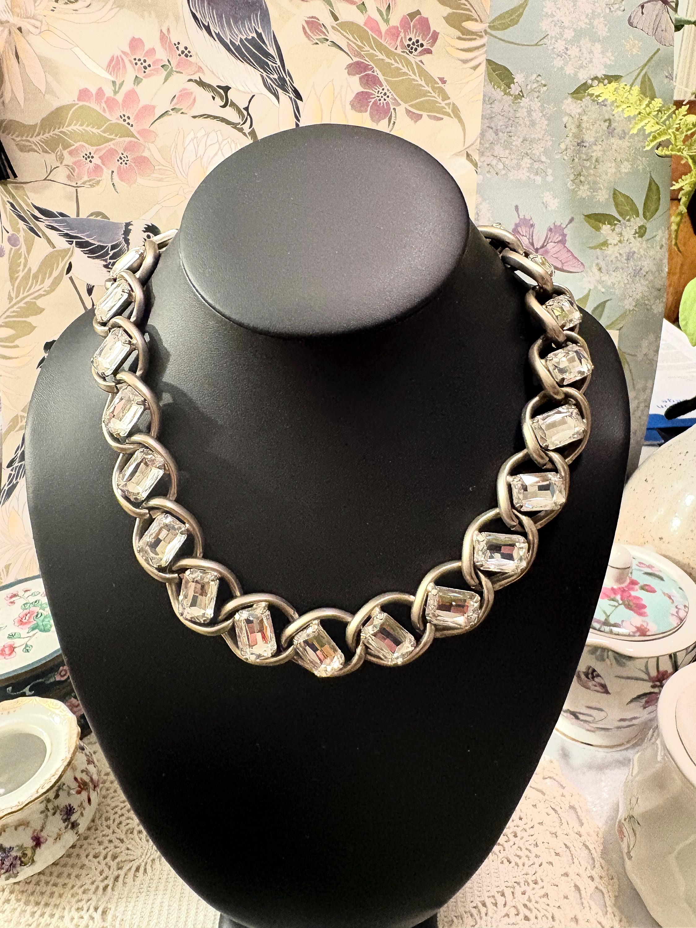 Banana Republic Crystal Fashion Necklaces & Pendants for  Banana Republic Silver Bar Necklace with Crystal Accents display picture 1