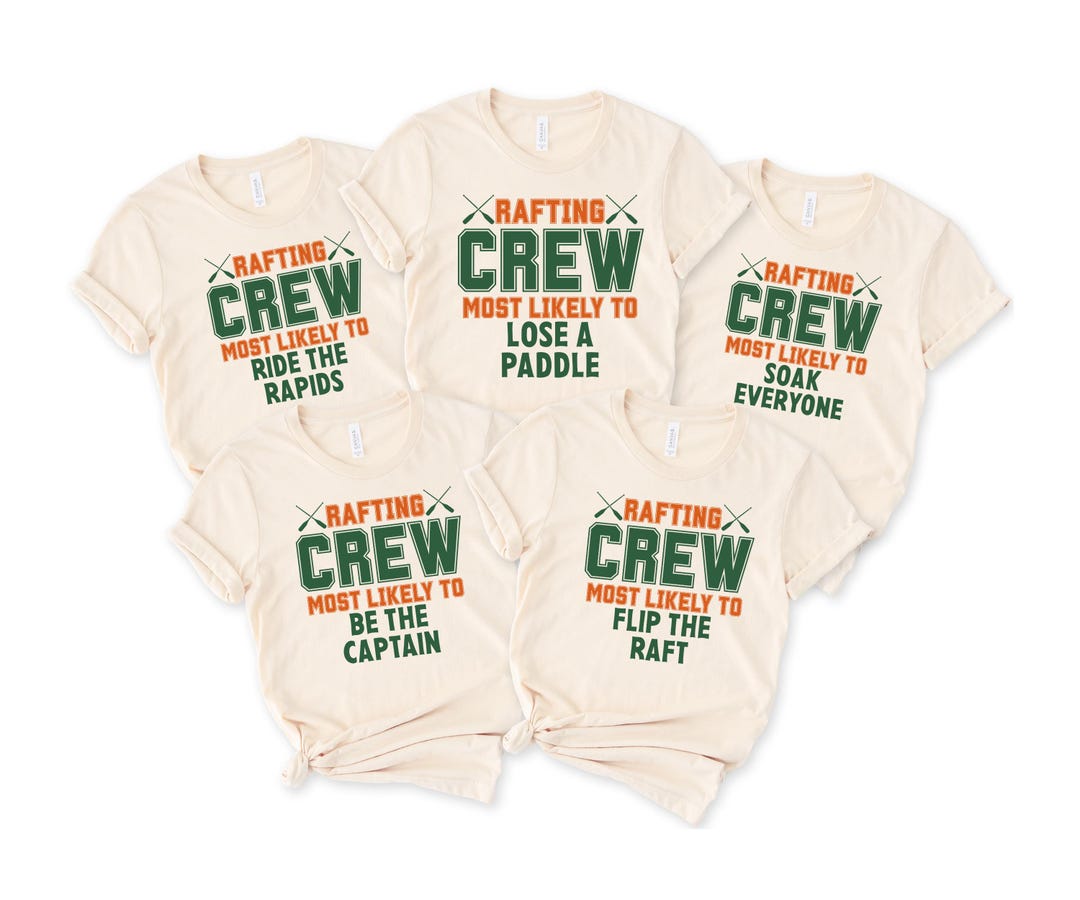 Custom Rafting Crew T-Shirt: Funny River Family Matching Tee