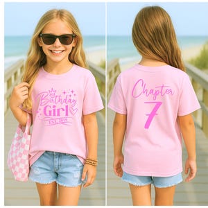 7th Birthday Girl Shirt, Chapter 7 Birthday Tee, Est 2019  Bday Gift T-Shirt