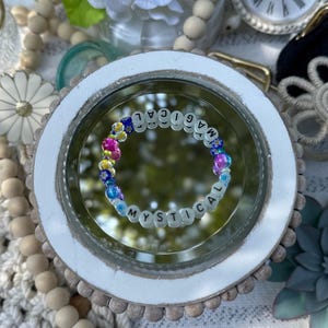 Benson Boone Inspired &quot;Mystical Magical&quot; Beaded Stretch Friendship Bracelet with Glow Beads