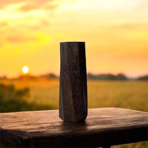 Modern Rustic Wood Vase – Natural Solid Wood Minimalist Decor