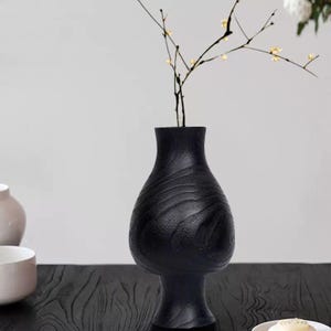 Handcrafted Wooden Vase, Modern Minimalist Wood Decor, Unique Rustic Flower Vase, Natural Wood Centerpiece for Home or Office