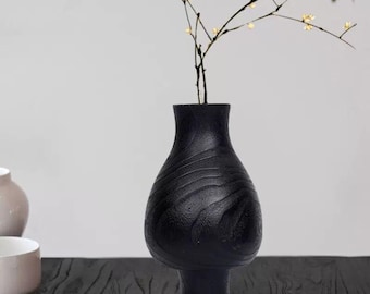 Handcrafted Wooden Vase, Modern Minimalist Home Decor