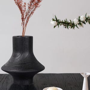 Handcrafted Wooden Vase, Modern Minimalist Wood Decor, Unique Rustic Flower Vase, Natural Wood Centerpiece for Home or Office