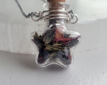 Wire Wrapped Star Potion Necklace: Inner Strength, Emotional Balance, Spiritual Healing