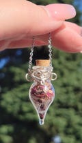 Wire Wrapped Self Love Potion Bottle Necklace: Crystals & Herbs