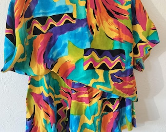 Colorful 2 Piece Set Shorts and Top