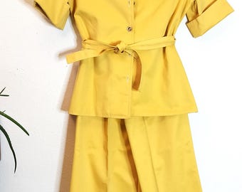 2 piece Wide-Leg Pant and Top Set Ellen Tracy  XSmall Vintage