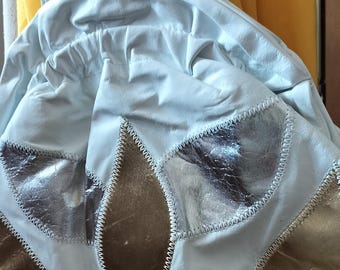 Vintage 80s Leather and Metallic Clutch Purse