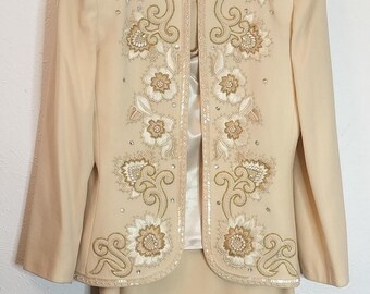 Vintage Nolan Miller Beaded Blazer and Skirt Set Small