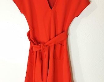 Vintage 60s Orange Dress w Belt