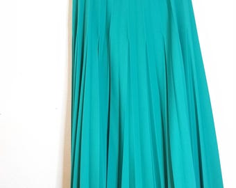 Teal Pleated Midi Skirt Vintage Givenchy Small