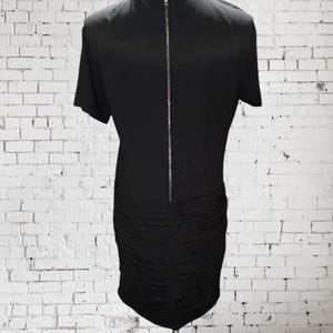 NWT BCBG Max Azria Black Lindzey Ruched Skirt SS Mini Dress Size 8 immagine 4