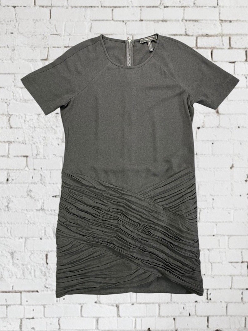 NWT BCBG Max Azria Black Lindzey Ruched Skirt SS Mini Dress Size 8 immagine 8