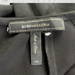 NWT BCBG Max Azria Black Lindzey Ruched Skirt SS Mini Dress Size 8 immagine 15