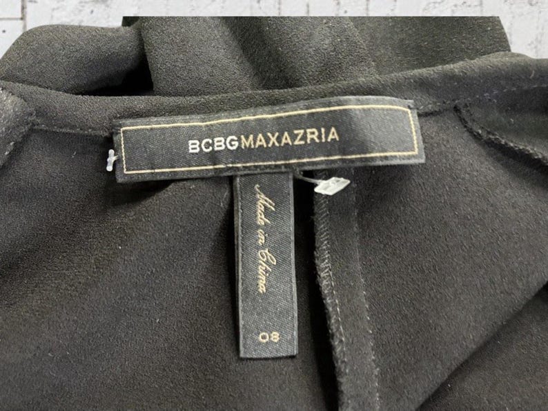 NWT BCBG Max Azria Black Lindzey Ruched Skirt SS Mini Dress Size 8 immagine 15