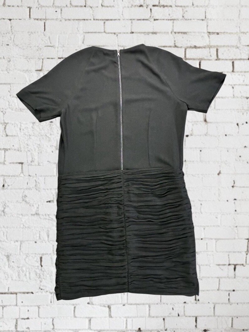 NWT BCBG Max Azria Black Lindzey Ruched Skirt SS Mini Dress Size 8 immagine 18
