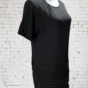 NWT BCBG Max Azria Black Lindzey Ruched Skirt SS Mini Dress Size 8 immagine 3
